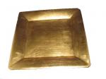 Gde assiette carre en laque dore 33cm